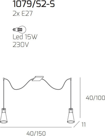 Lampadario-moderna-Top-Light-CONE-1079-S2-E27-LED-vetro-pirex-sospensione