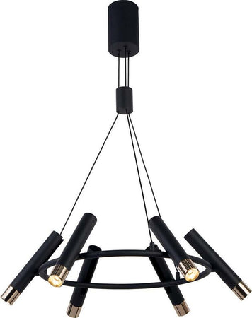 Lampadario-Moderno-Cilindro-Acciaio-Nero-Oro-Led-3,4W-3000K