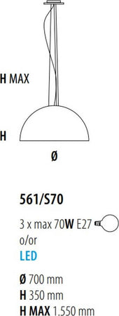 Lampadario-moderno-Fratelli-Braga-DUNE-561-S70-E27-LED-metallo-sospensione