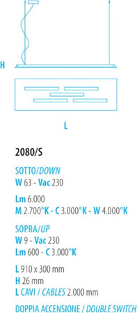 Lampadario-moderno-fratelli-Braga-GAMMA-2080-S-LED-biemissione-metallo-sospensione