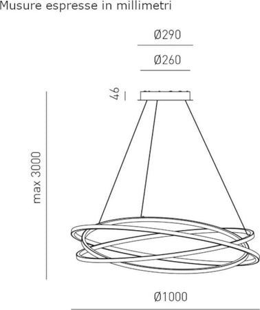 Lampadario-moderno-Gea-Luce-ATIA-SG-B-LED-alluminio-silicone-sospensione