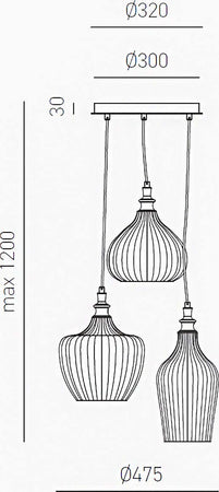 Lampadario-moderno-Gea-Luce-CLEOFE-S3-E27-LED-vetro-multicolor-lampada-sospensione