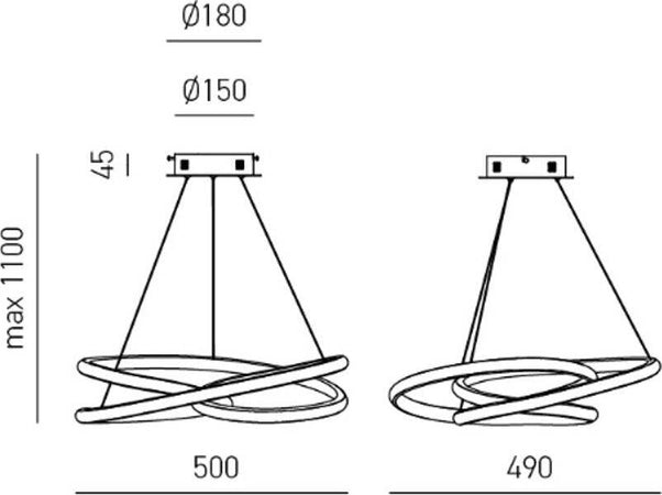 Lampadario-moderno-Gea-Luce-DIVA-SP-T-LED-alluminio-sospensione