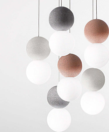 Lampadario-moderno-Gea-Luce-SFERA-S6-vetro-cemento-lampada-sospensione