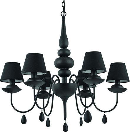 Lampadario-moderno-Ideal-Lux-BLANCHE-SP6-035581-111872-E14-LED-metallo-vetro-tessuto-sospensione