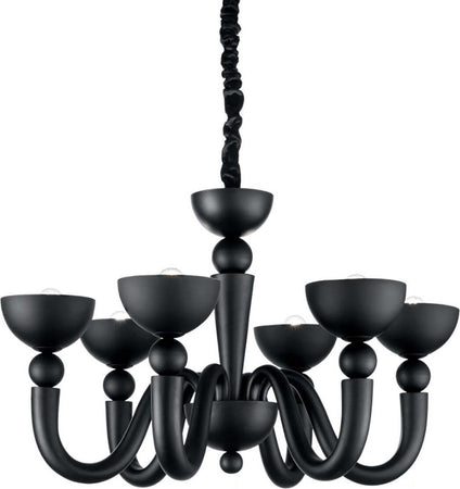 Lampadario-moderno-Ideal-Lux-BON-BON-SP6-140339-093994-E14-LED-metallo-vetro-sospensione