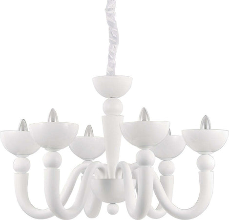 Lampadario-moderno-Ideal-Lux-BON-BON-SP6-140339-093994-E14-LED-metallo-vetro-sospensione