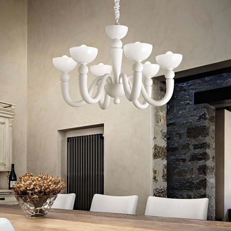 Lampadario-moderno-Ideal-Lux-BON-BON-SP6-140339-093994-E14-LED-metallo-vetro-sospensione