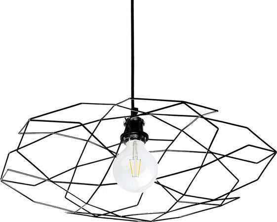 Lampadario-moderno-Illuminando-PENTAGONO-SP-P-E27-LED-metallo-sospensione-lampada-soffitto-gabbia