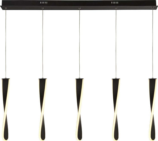 Lampadario-Moderno-Pagaia-Acciaio-Cromo-Silicone-Nero-Led-48W-3000K