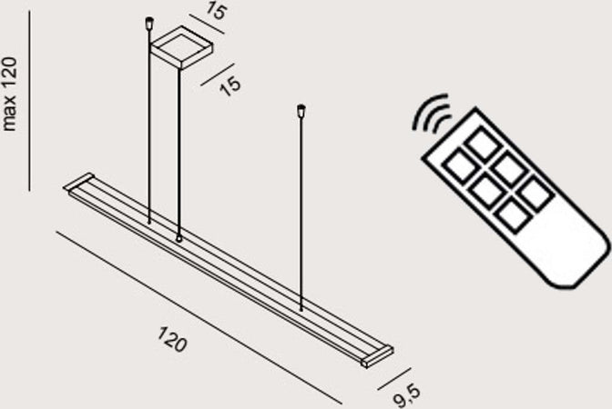 Lampadario-moderno-Promoingross-LINE-S120-DIM-LED-alluminio-acrilico-sospensione-telecomando-dimmerabile