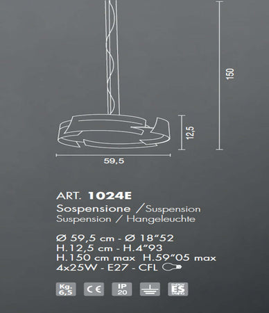 Lampadario-moderno-Selene-illuminazione-VULTUR-1021E-1024E-E27-LED-acciaio-sospensione