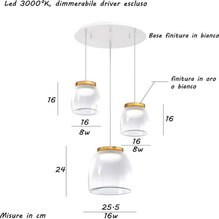 Lampadario-moderno-Top-Light-DRUM-1192-BI-S3-TMIX-ORO-LED-3000°K-dimmerabile-lampada-soffitto-modulo-led-integrato