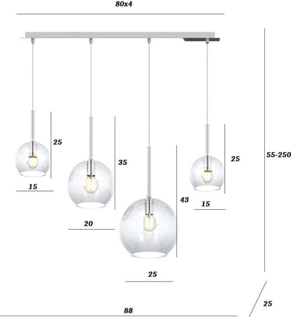Lampadario-moderno-Top-Light-FUTURE-1155-CR-S4-RMIX-TR-E27-LED-vetro-pirex-soffiato-lampada-soffitto