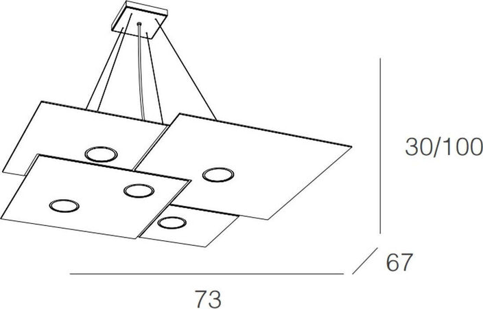 Lampadario-moderno-Top-Light-PLATE-1129-S5+2-Gx53-LED-metallo-biemissione-sospensione