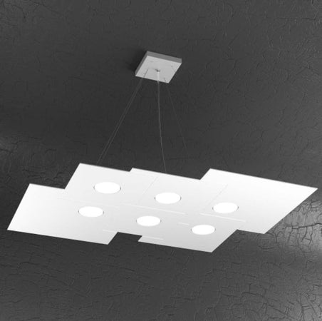 Lampadario-moderno-Top-Light-PLATE-1129-S6-R+2-Gx53-LED-metallo-biemissione-sospensione