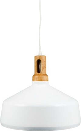 Lampadario-Pendente-Lampada-A-Sospensione-Parabola-Bianca-Base-In-Legno-Vt-7545