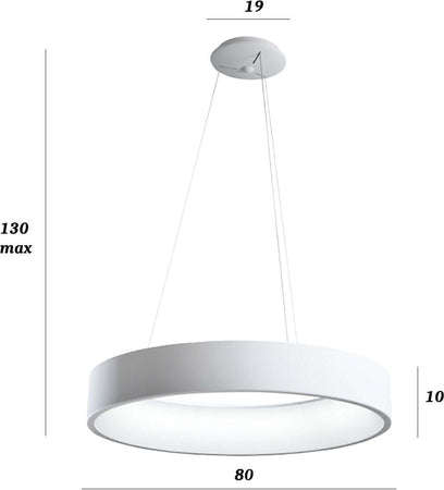 Lampadario-Promoingross-AURORA-S80-WH-BIANCO-OPACO-CCT-6286Lm-modulo-led-dimmerabile-sospensione-moderna