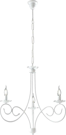 Lampadario-Provenzale-Candelabro-Alma-3-Luci-Ferro-Battuto-Bianco-Shabby