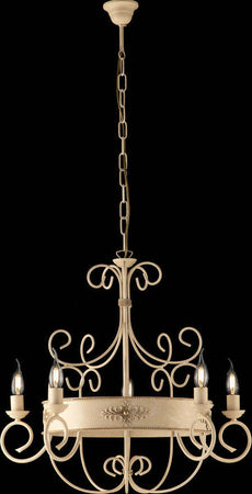 Lampadario-Rustico-Baltimora-Avorio-Oro-5-Luci-E14