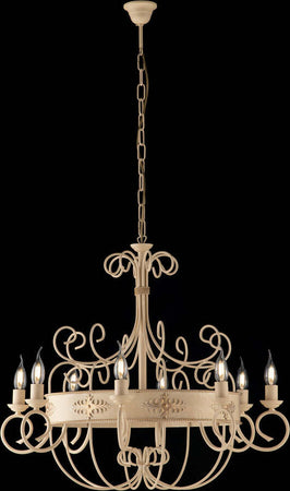 Lampadario-Rustico-Baltimora-Avorio-Oro-8-Luci-E14
