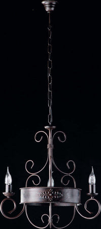 Lampadario-Rustico-Baltimora-Nero-Ruggine---Corten-3-Luci-E14