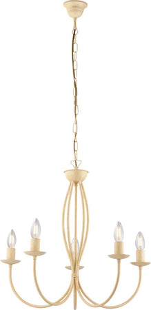 Lampadario-Rustico-Botte-5-Luci-In-Ferro-Battuto-Decapè-Avorio