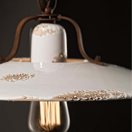 Lampadario-rustico-Ferroluce-Retrò-COUNTRY-C1441-E27-LED-ceramica-sospensione