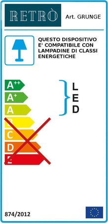 Lampadario-rustico-Ferroluce-Retrò-GRUNGE-C1436-E27-LED-metallo-ceramica-craquelè-saliscendi