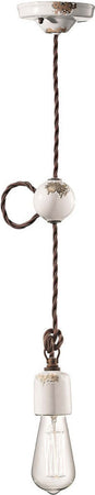 Lampadario-rustico-Ferroluce-Retrò-VINTAGE-C660-1-E27-LED-ceramica-sospensione