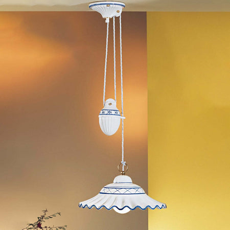 Lampadario-saliscendi-Due-P-illuminazione-2382-S-E27-LED-ceramica-lampada-soffitto-sospensione