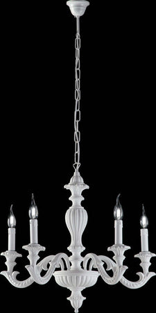 Lampadario-Shabby-Chic-Leonardo-Bianco-5-Luci-E14