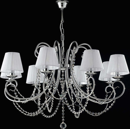 Lampadario-Shabby-Chic-Magda-Cromo-8-Luci-E14-Con-Paralume