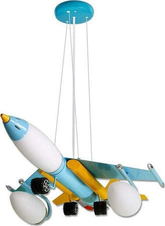 Lampadario-Sospensione-Aereo-Da-Caccia-Colorato-5-Attacchi-E14-B45