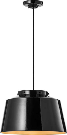 Lampadario-Vintage-50'S-Ferro-E-Ceramica-Smaltato-Nero-1-Luce-E27-40Cm
