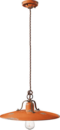 Lampadario-Vintage-Country-Ferro-E-Ceramica-Arancio-1-Luce-E27