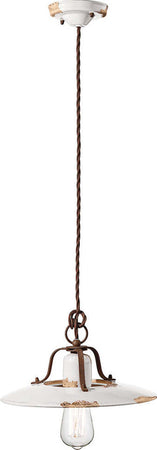 Lampadario-Vintage-Country-Ferro-E-Ceramica-Bianco-1-Luce-E27-30Cm