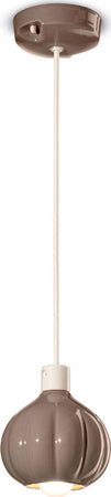 Lampadario-Vintage-Decò-Afoxe'-Alluminio-Ceramica-Marrone-Moka-1-Luce-E14