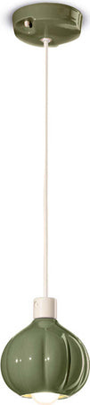 Lampadario-Vintage-Decò-Afoxe'-Alluminio-Ceramica-Verde-Salvia-1-Luce-E14