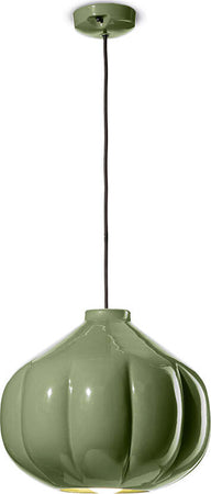 Lampadario-Vintage-Decò-Afoxe'-Ceramica-Verde-Salvia-1-Luce-E27