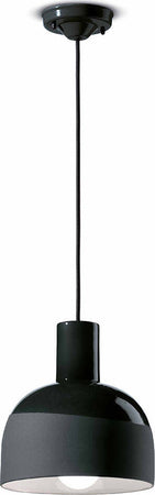 Lampadario-Vintage-Decò-Caxixi-Ceramica-Nero-Carbone-1-Luce-E27