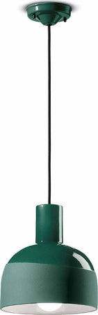 Lampadario-Vintage-Decò-Caxixi-Ceramica-Verde-Bottiglia-1-Luce-E27