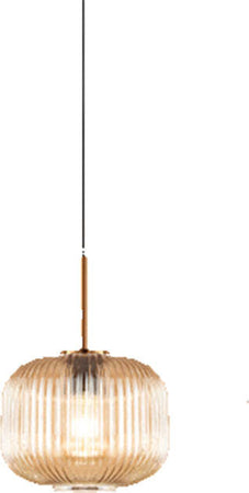 Lampadario-Vintage-Plisse'-Oro-1-Luce-E27-Ovale