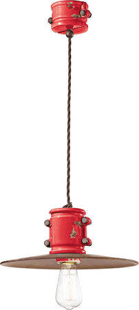Lampadario-Vintage-Urban-Ferro-E-Ceramica-Rosso-1-Luce-E27-40Cm