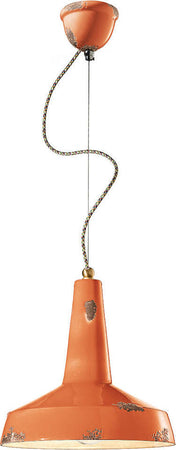 Lampadario-Vintage-Vague-Vintage-Ferro-E-Ceramica-Arancio-1-Luce-E27-35Cm