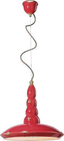 Lampadario-Vintage-Vague-Vintage-Ferro-E-Ceramica-Rosso-1-Luce-E27-40Cm