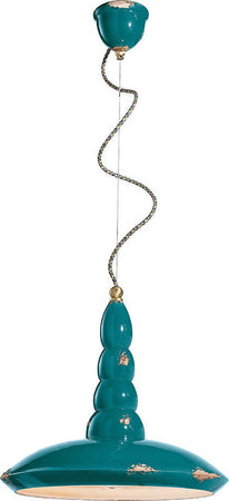 Lampadario-Vintage-Vague-Vintage-Ferro-E-Ceramica-Verde-1-Luce-E27-40Cm