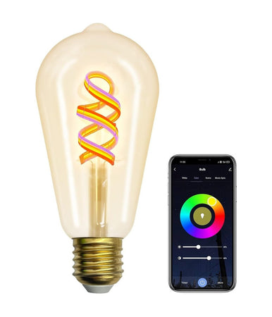 Lampadina A Filamento Led Intelligente Wifi St64-sf E27 4,9w 1800lm Alexa Google
