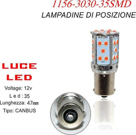 Lampadina-Canbus-35-Led-Rosso-Auto-1156-3030-12v-Stop-Freni-Retromarcia-Ca-88