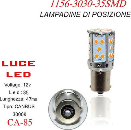 Lampadina-Canbus-Luce-Calda-35-Led-Auto-1156-3030-12v-Indicatore-Direzione-Ca-85